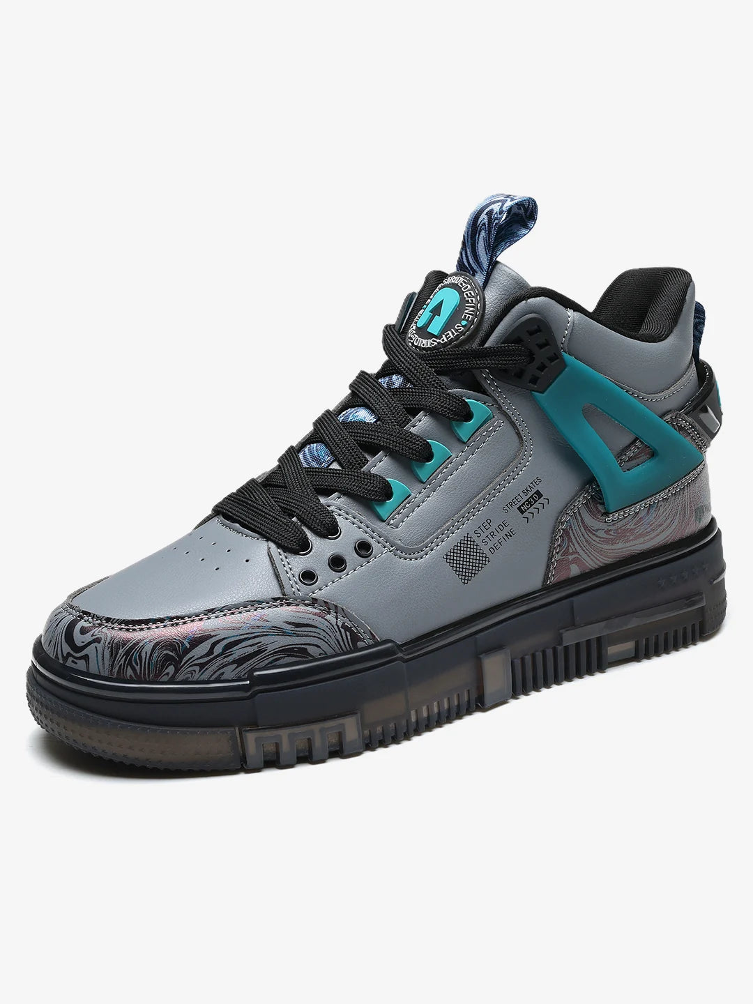 Street Skate 3.0 Grey Mid Top Premium Flat Sole Sneakers